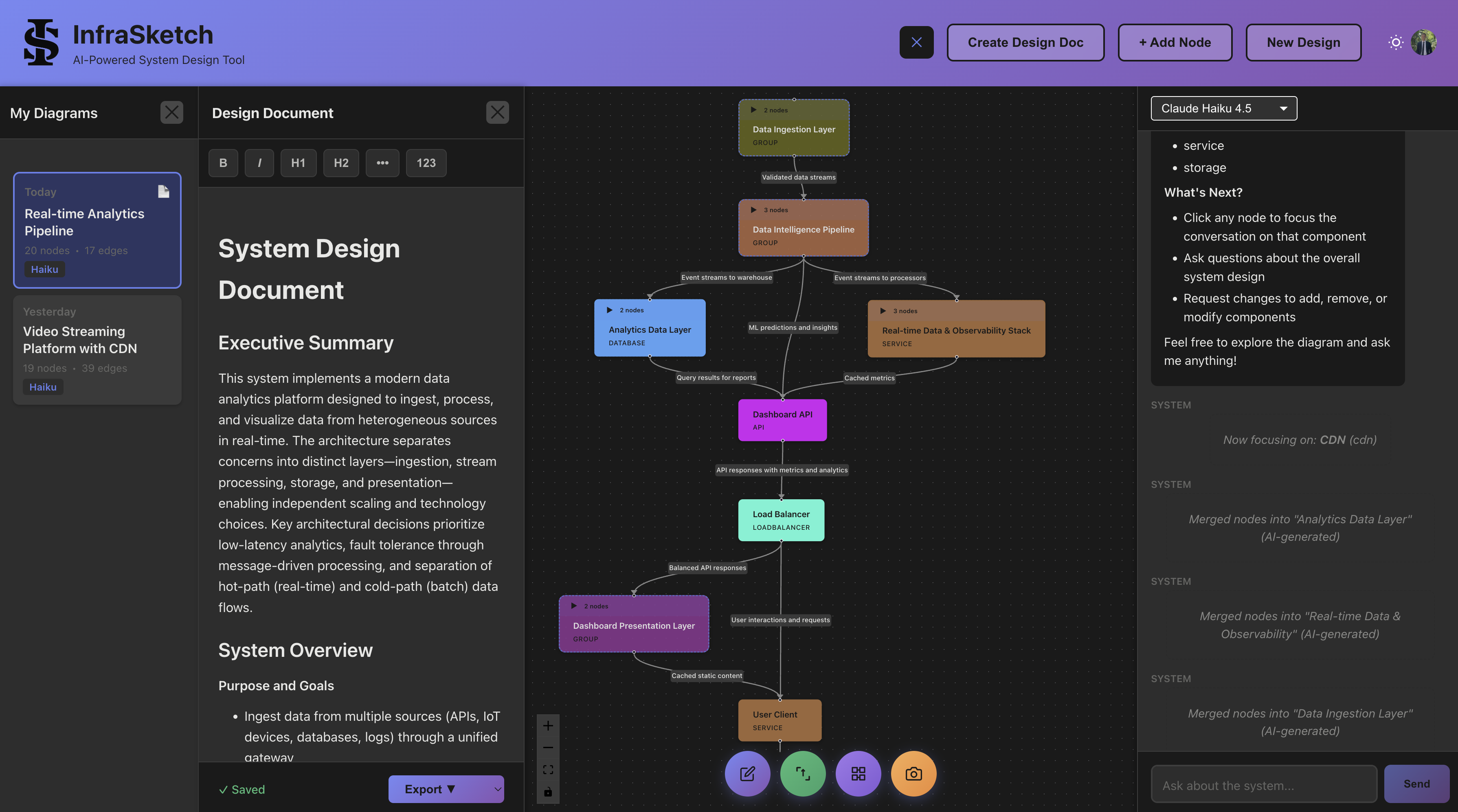 InfraSketch architecture diagram