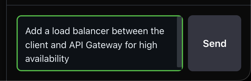 Chat message requesting to add a load balancer