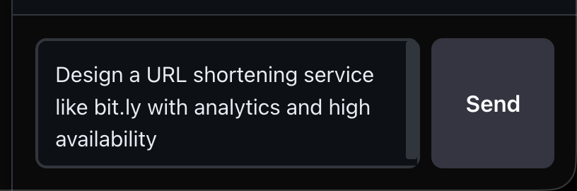 Entering a prompt to design a URL shortening service
